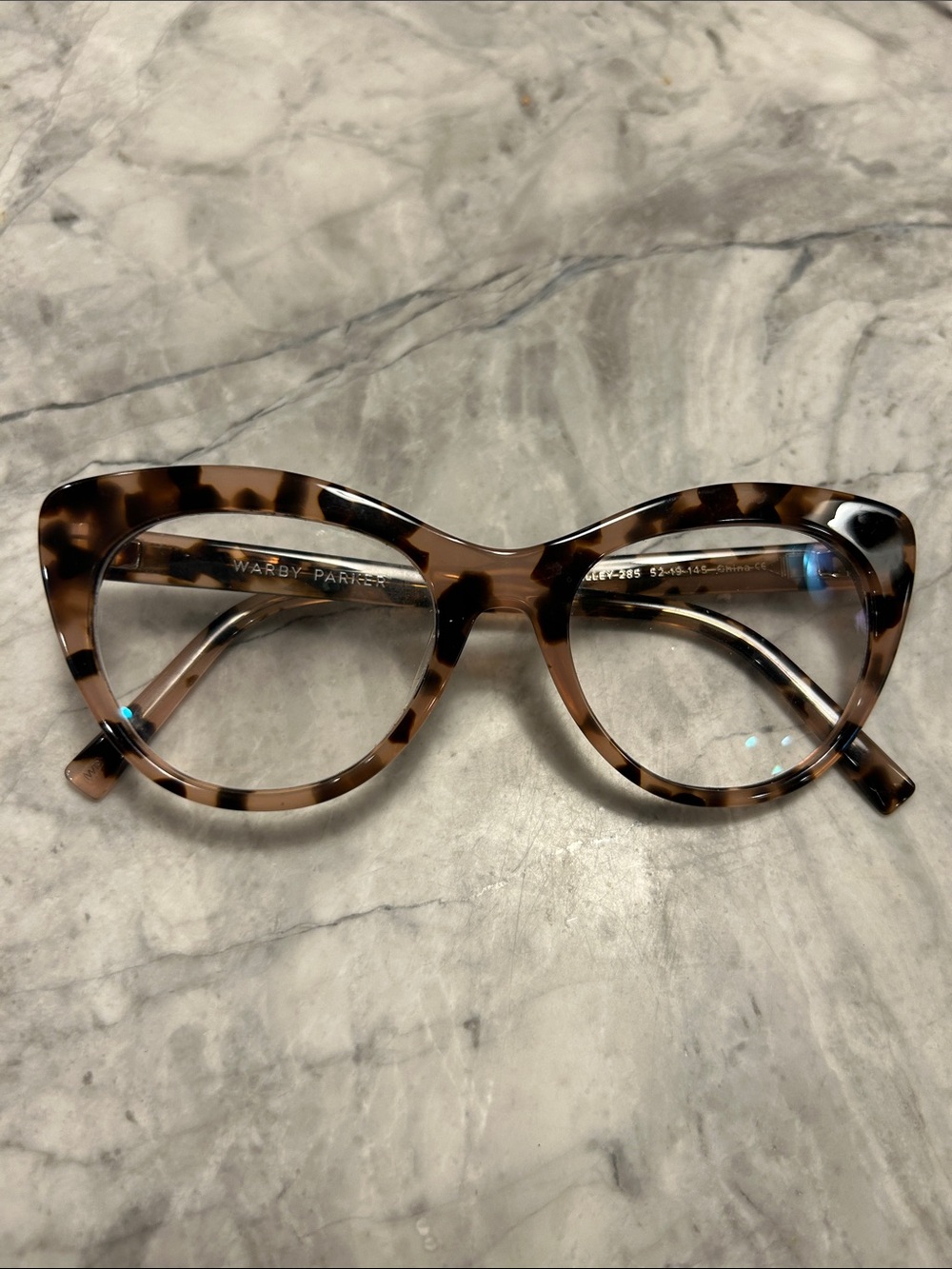 Warby Parker “Tilley” 285 (52-19-145)Women's Brown Tortoiseshell Cat-Eye Glasses